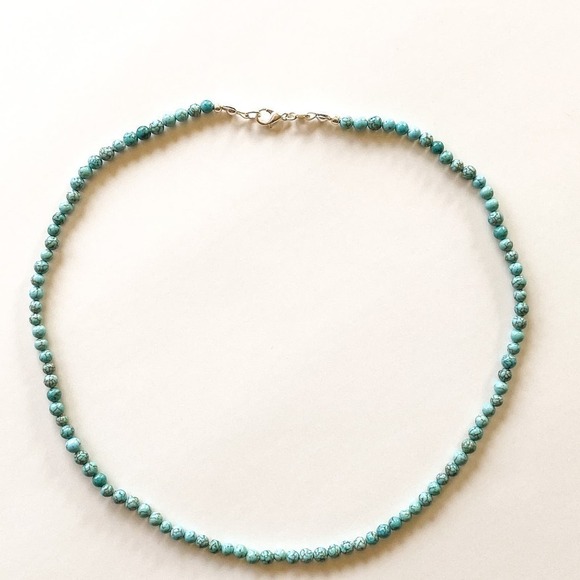 Turquoise magnesite beaded choker necklace - Picture 1 of 2
